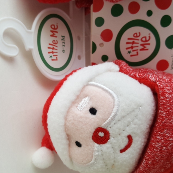 Santa Booties Christmas Baby 0 - 12 months Unisex Slippers Red White Photo Prop - Picture 4 of 5